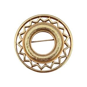 Vintage Monet Gold Tone Cirle Brooch Pin